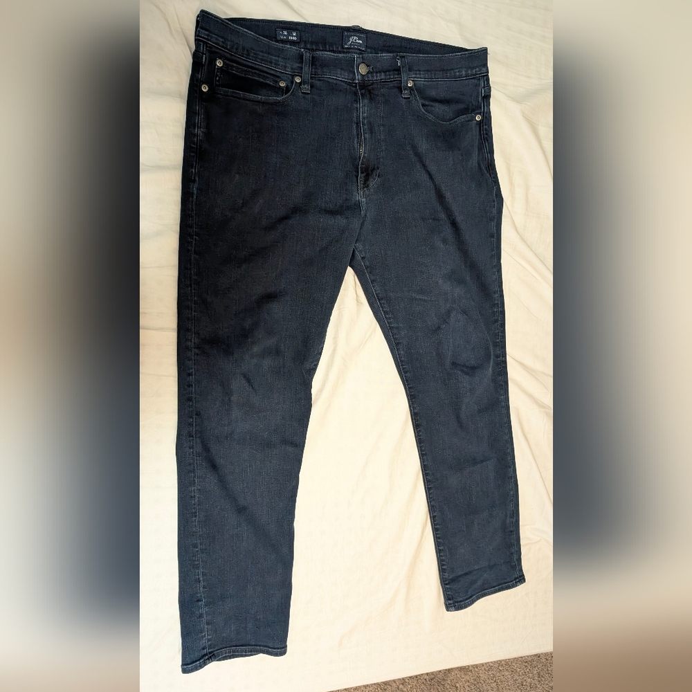 EUC Men's J. Crew Dark Wash Jeans, Style 1040 Stretch Low Rise Tapered, 36x32